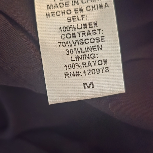 Entro Black Linen Casual Bohemian Minimalist Sleeveless Dress  New Size Medium - Picture 5 of 6